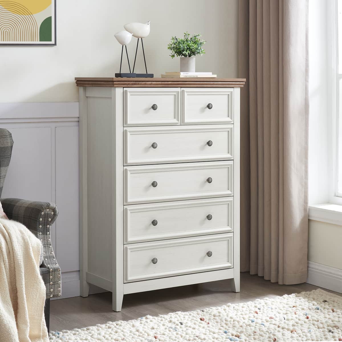 Modern 6 Drawers Dresser 6 Drawers Cabinet,Chest of