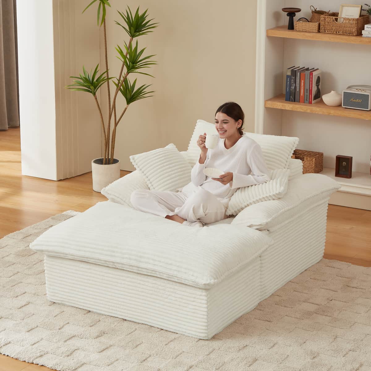 51.97 inch modern comfortable cushioned compression single seat sofa