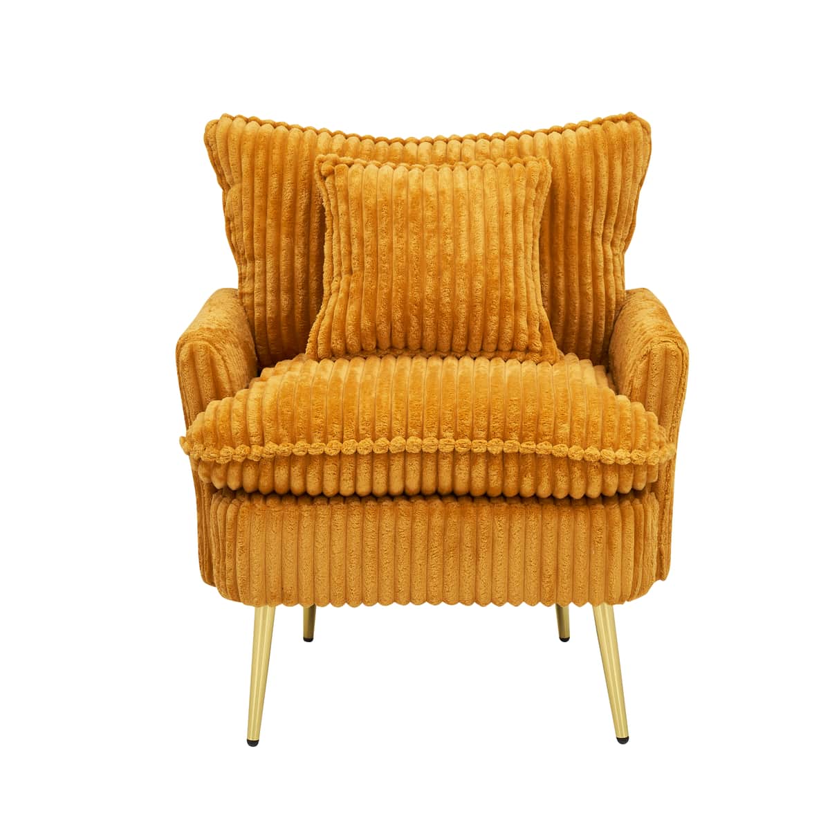 30.31 inch single chair Fashion sofa, yellow sofa, coarse corduroy fabric, soft