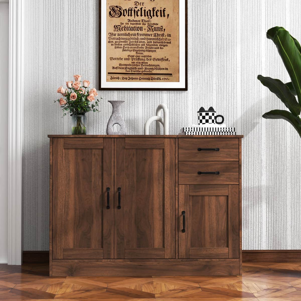 Modern Wood Buffet Sideboard with 2 doors&1 Storage