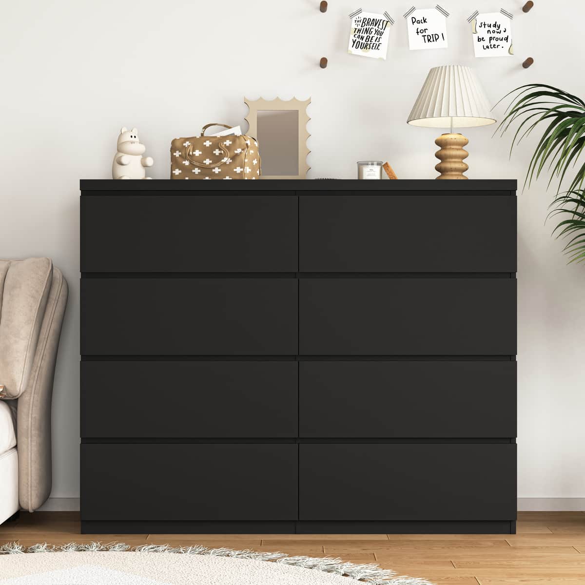 8 Drawers Dresser for Bedroom, Wood Bedroom Dresser Modern Drawer Chest