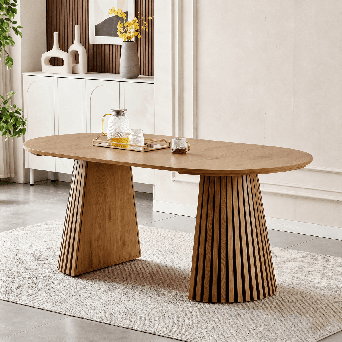 Wooden Dining Table, Flexible and Extendable, Multi-functional
