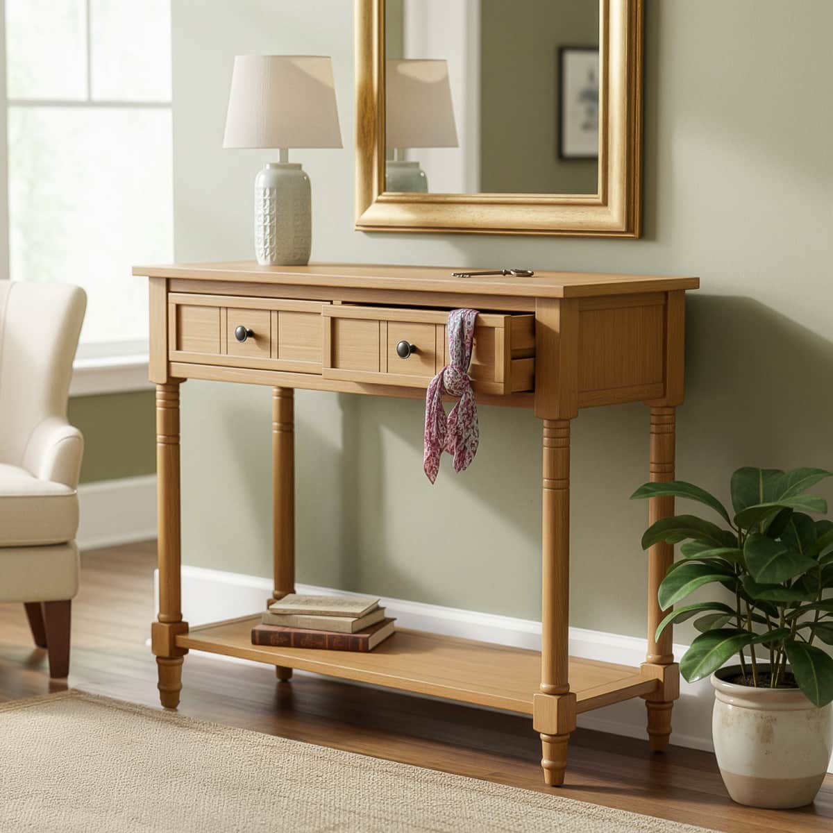 Daisy Series Console Table Traditional Design with Two