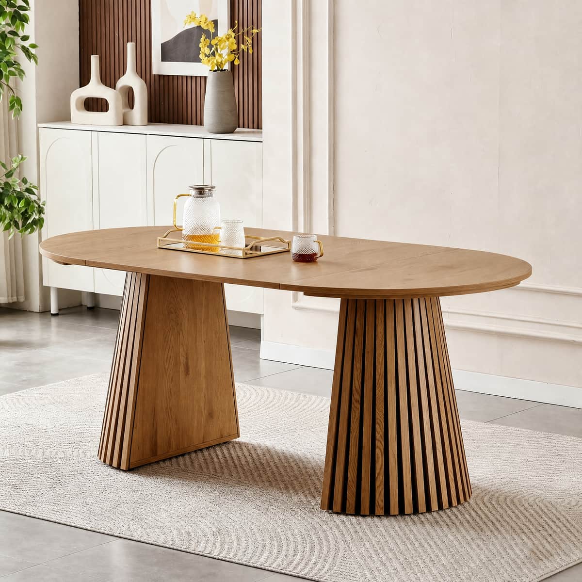 Wooden Dining Table, Flexible and Extendable, Multi-functional