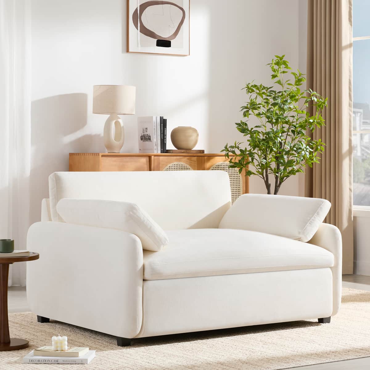 50*43" Oversized Chenille Single Sofa Chair, Wide and Deep Seat Accent Chair