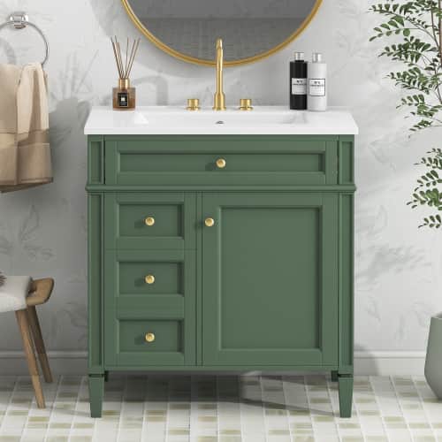 30'' Bathroom Vanity with Top Sink, Modern Bathroom