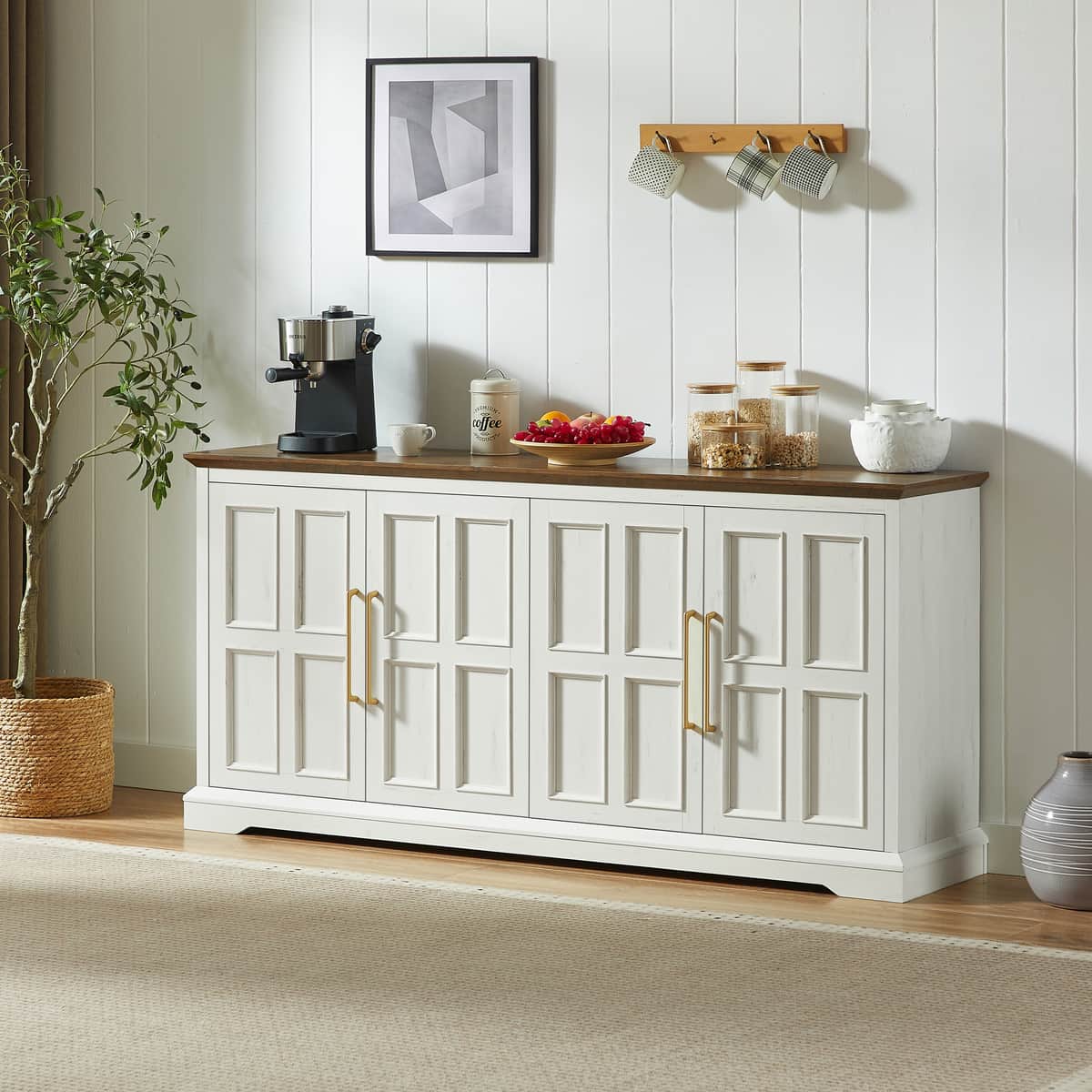 67" Large Sideboard Buffet Cabinet with Storage, Farmhouse Kitchen Buffet