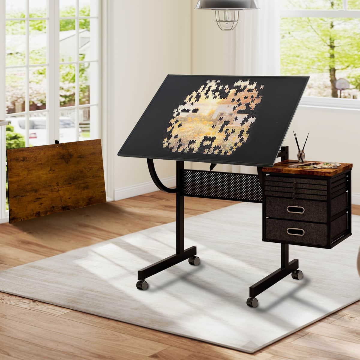 1500 pieces Jigsaw Puzzle metal Table board for adults gift with 4 trays