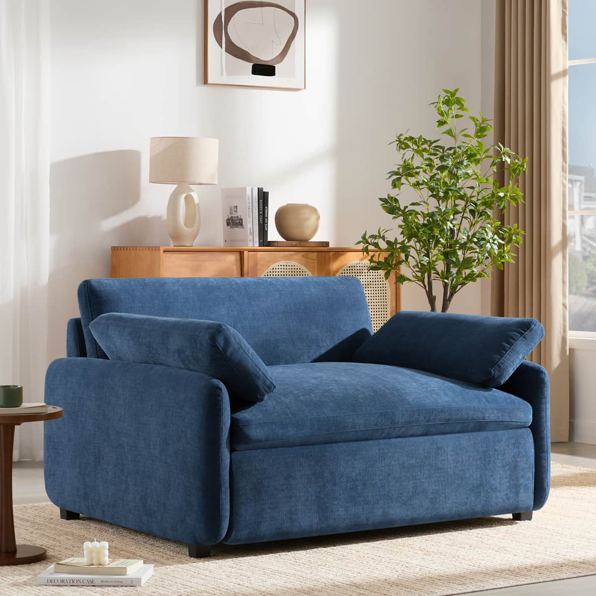 50*43" Oversized Chenille Single Sofa Chair, Wide and Deep Seat Accent Chair