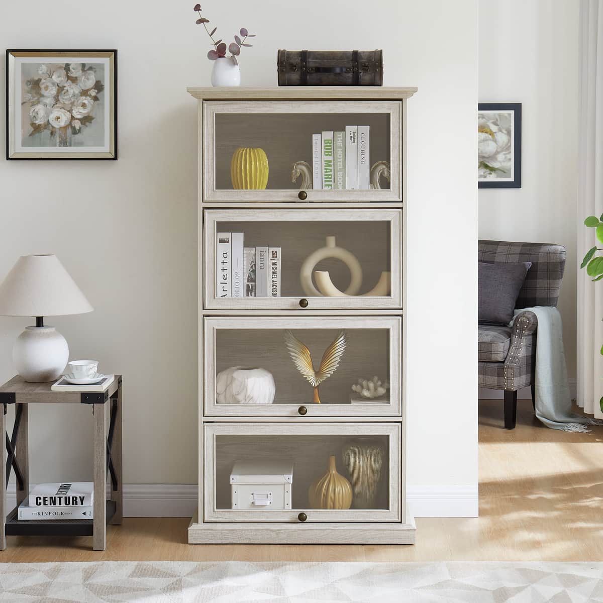 Glass display cabinet 4 Tier Glass Display Cabinet