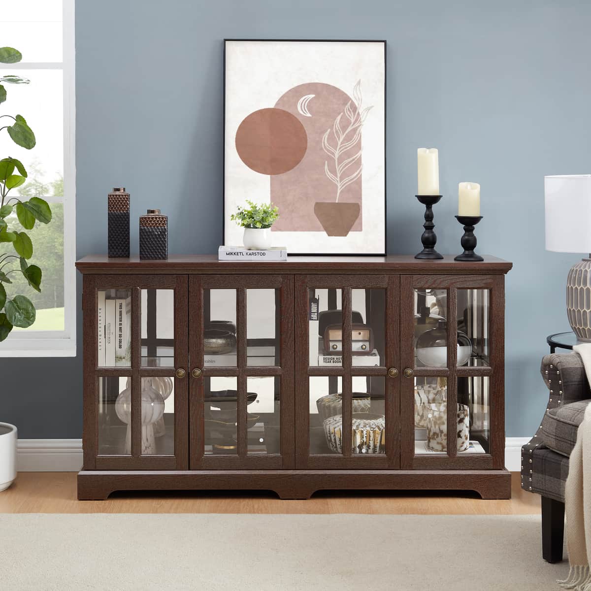 LED Curio Display Cabinet Antique Display Cabinet with