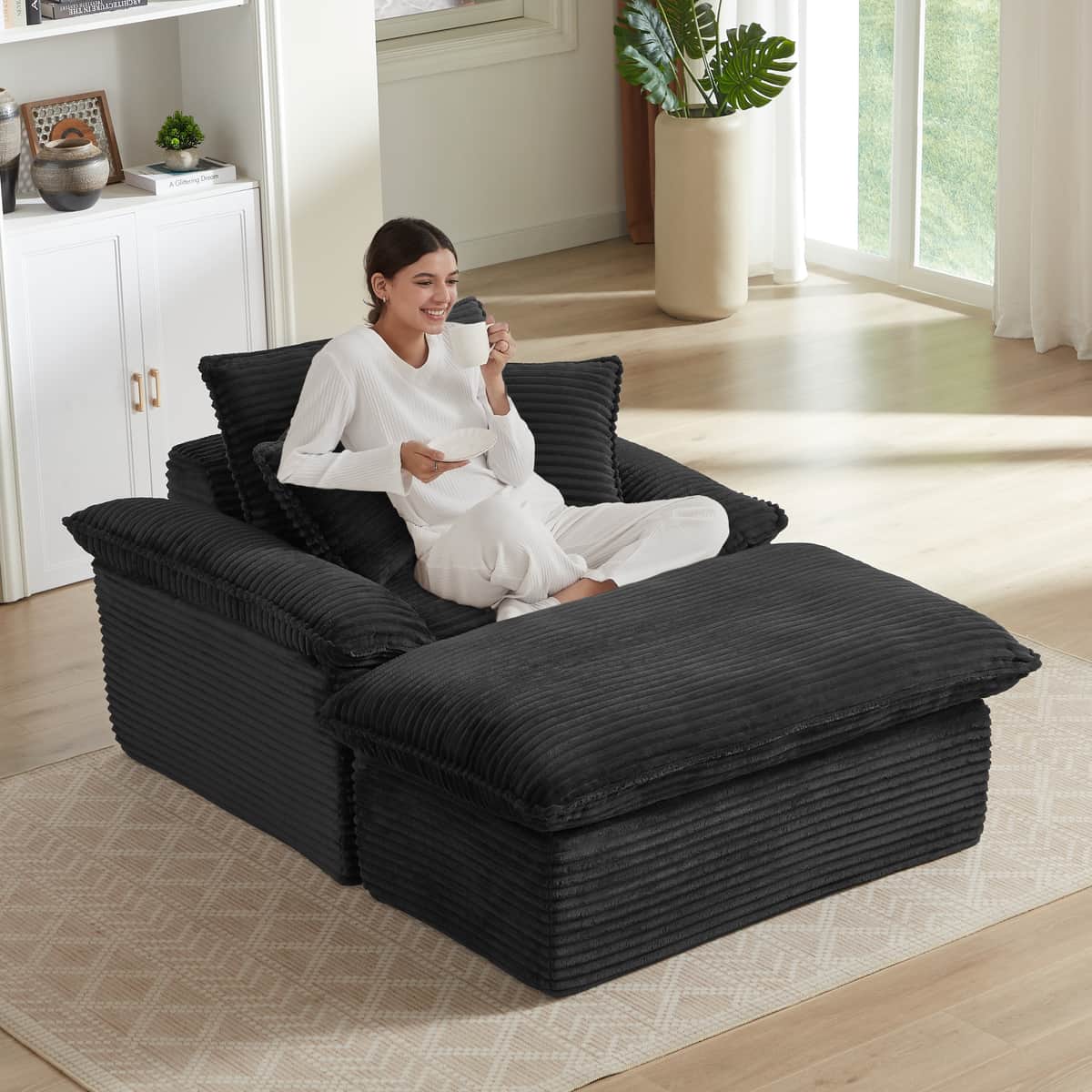 51.97 inch modern comfortable cushioned compression single seat sofa