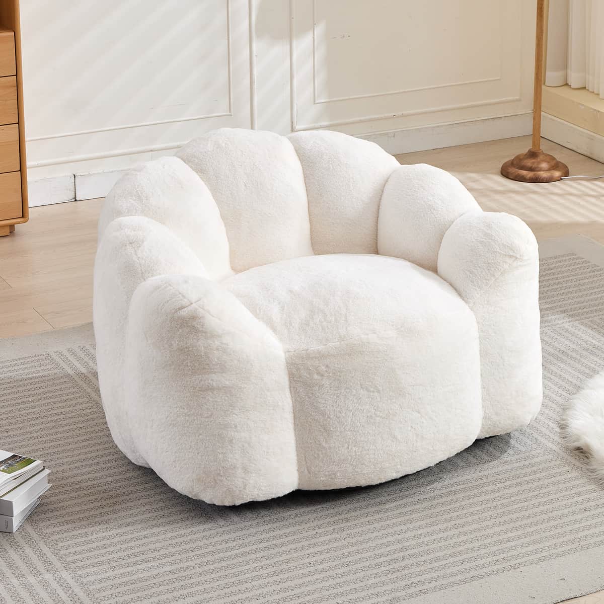 Lotus type compression sofa Adult bean bag sofa with pull ring can be easily