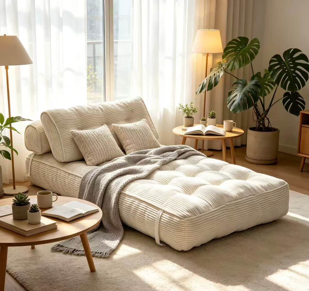 Folding Sofa Bed, Convertible Sleeper Chair with Pillow Foldable Mattress