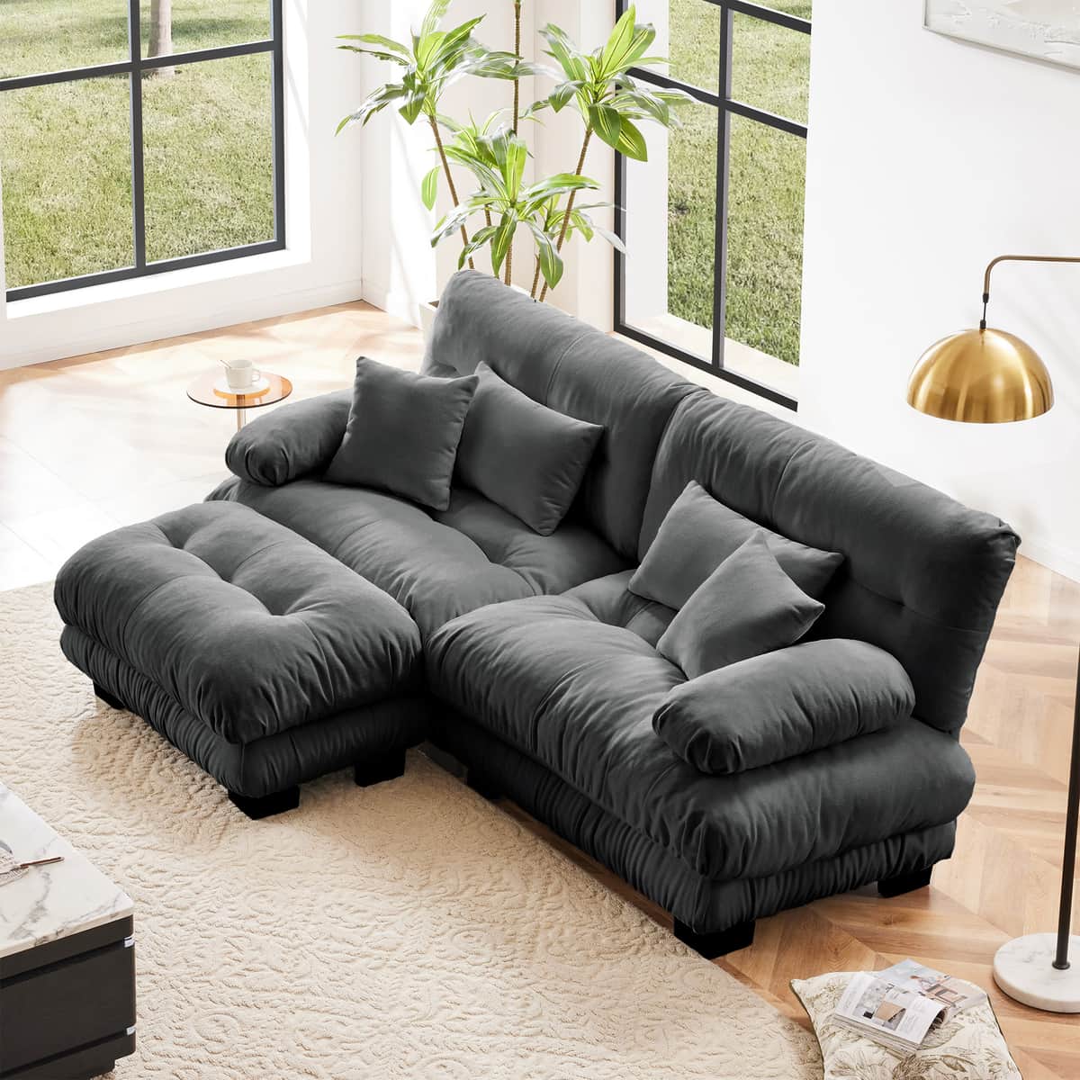 Cloud Couch Sectional Sofa for Living Room, Chenille 2
