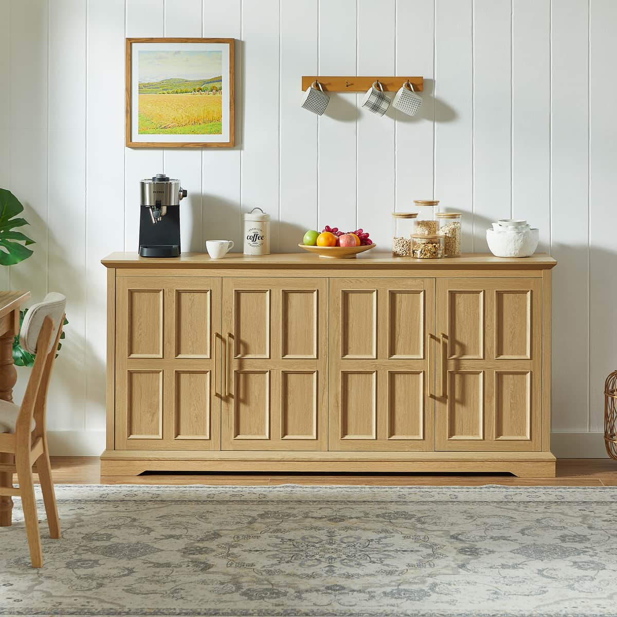 67" Large Sideboard Buffet Cabinet with Storage, Farmhouse Kitchen Buffet