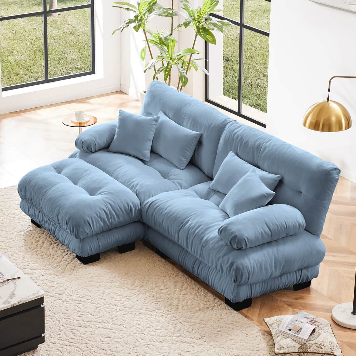 Cloud Couch Sectional Sofa for Living Room, Chenille 2