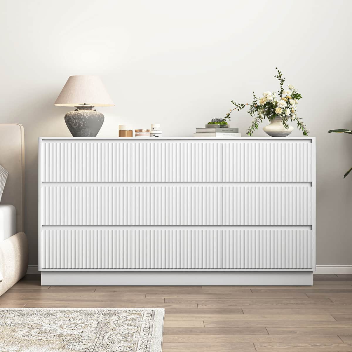 9 Drawer Dresser for Bedroom with large Drawers, Wood Dresser, Large Floor