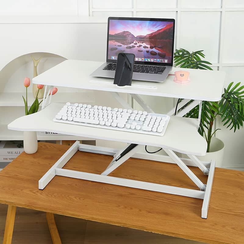 32 Inch Desk Converter, Height Adjustable Sit to Stand Riser, Dual Monitor