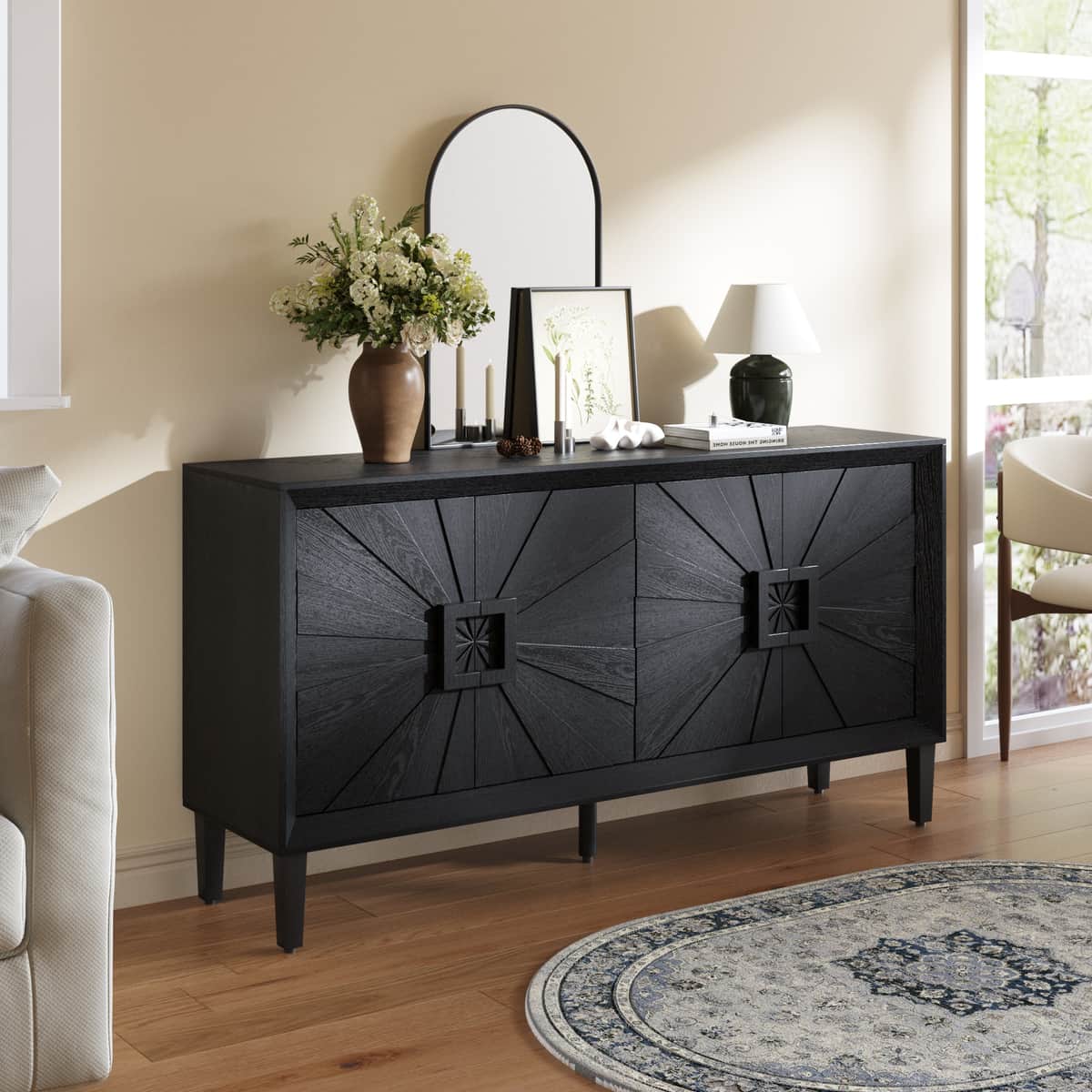 60" Rustic American Farmhouse Credenza in Elegant