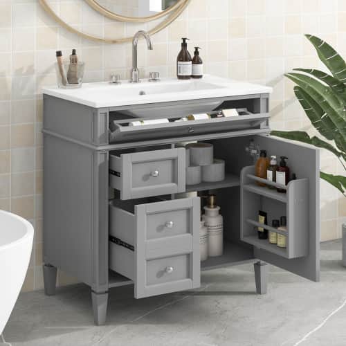 30'' Bathroom Vanity with Top Sink, Modern Bathroom