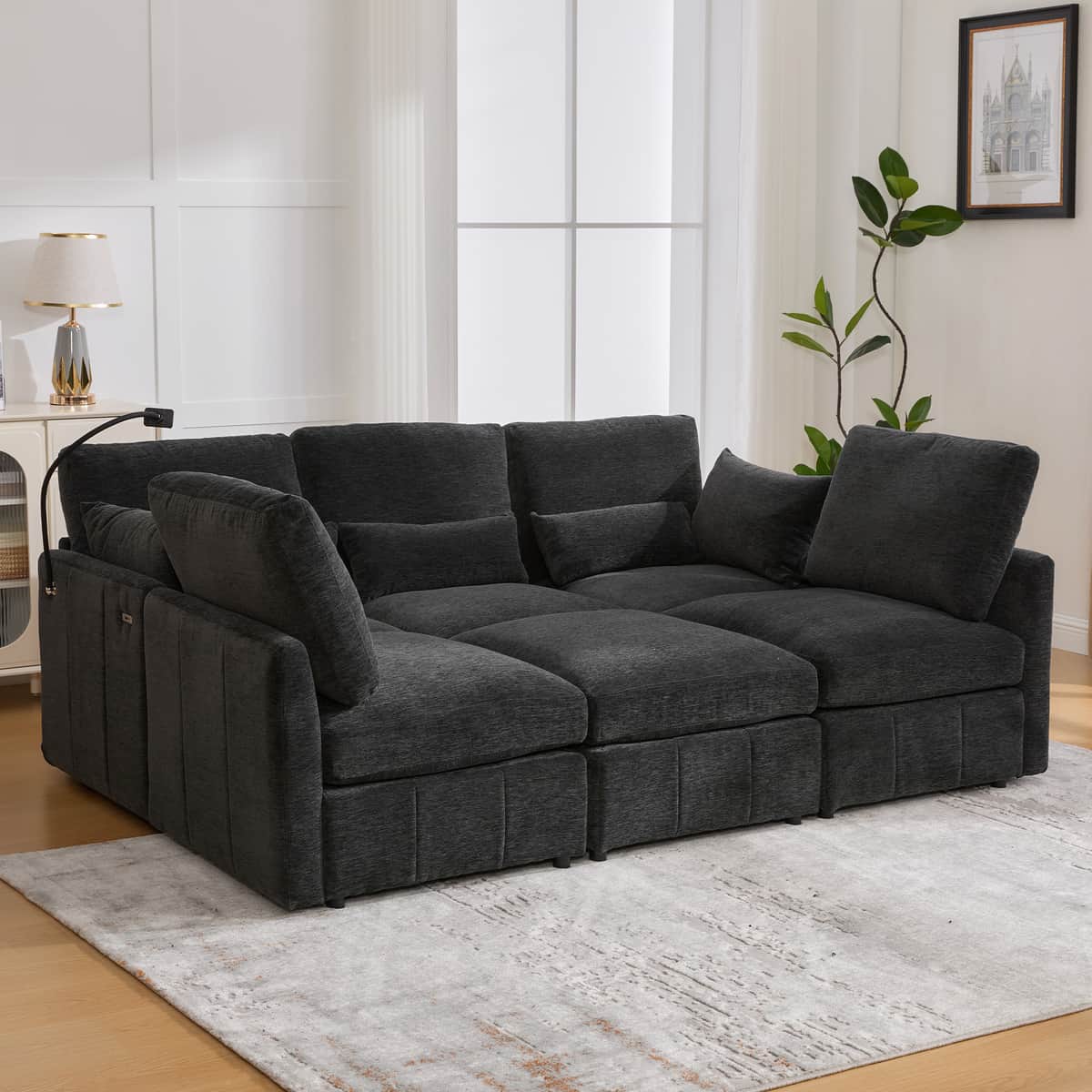 Modern Sectional Sofa Modular Sofa 85.4" U-shaped Sofa Couch Sofa Bed L-shaped