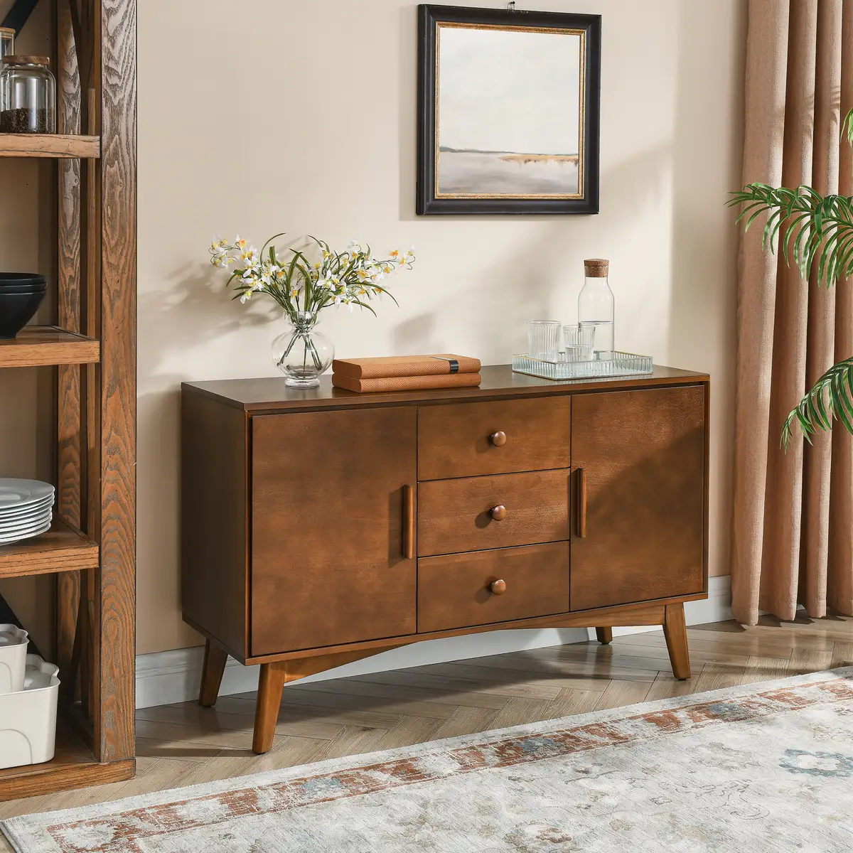 47.3" Mid Century Modern Sideboard Buffet Cabinet with