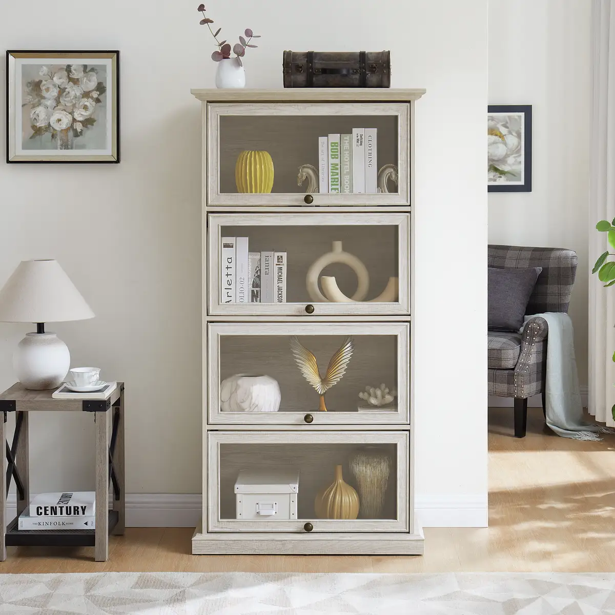 Glass display cabinet 4 Tier Glass Display Cabinet