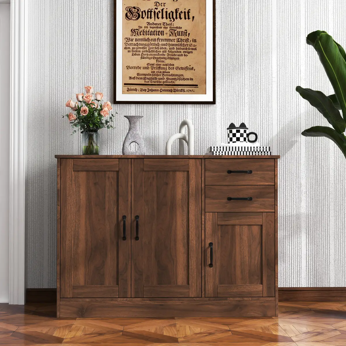 Modern Wood Buffet Sideboard with 2 doors&1 Storage