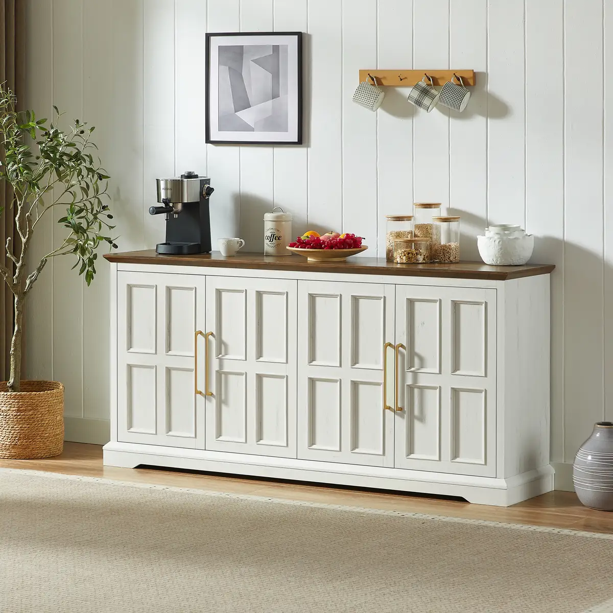 67" Large Sideboard Buffet Cabinet with Storage, Farmhouse Kitchen Buffet