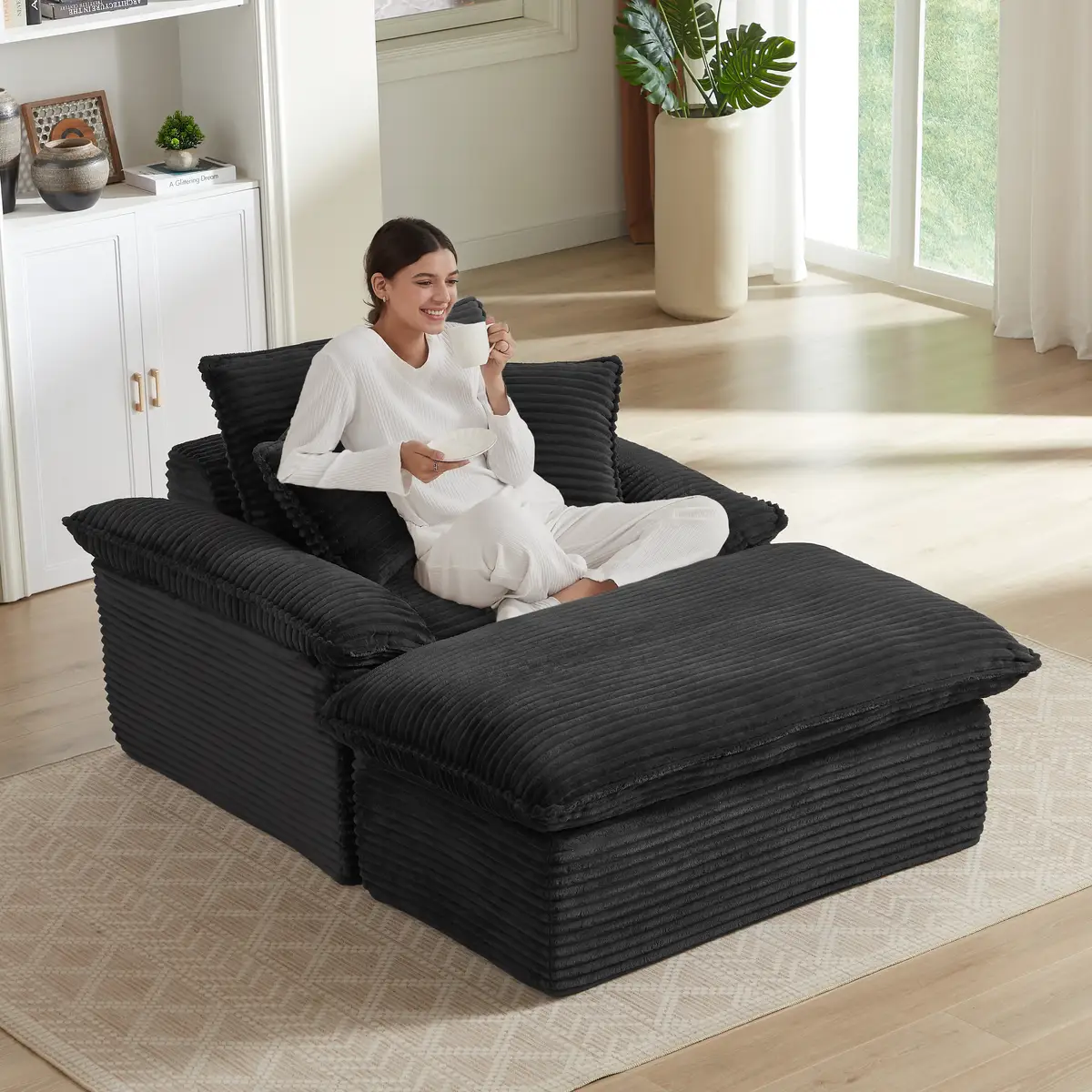 51.97 inch modern comfortable cushioned compression single seat sofa
