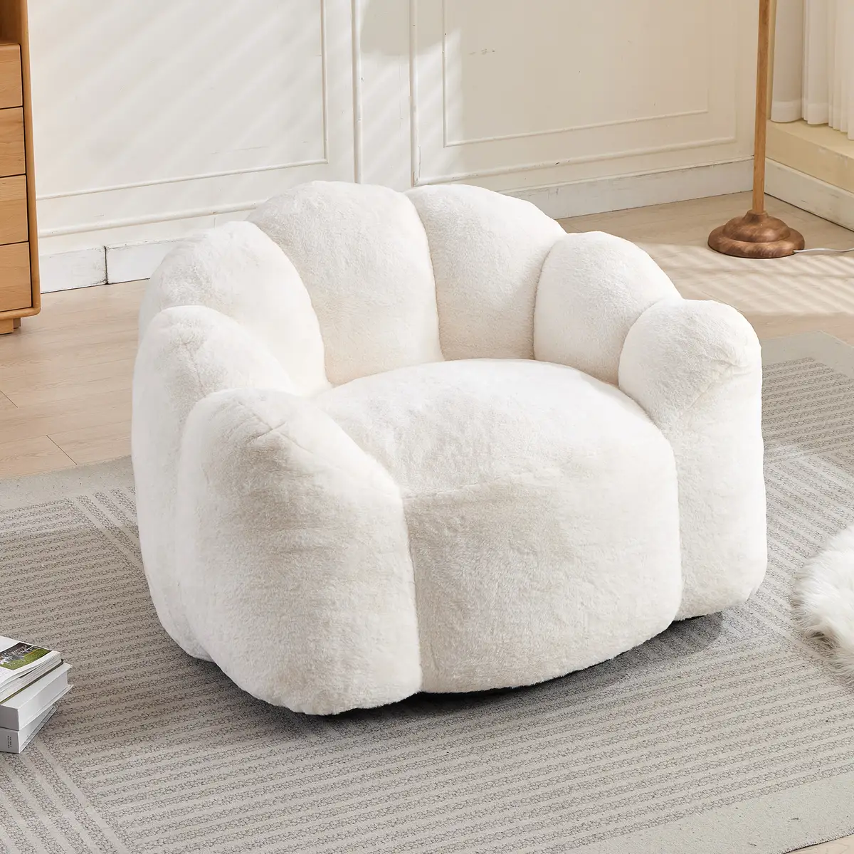 Lotus type compression sofa Adult bean bag sofa with pull ring can be easily