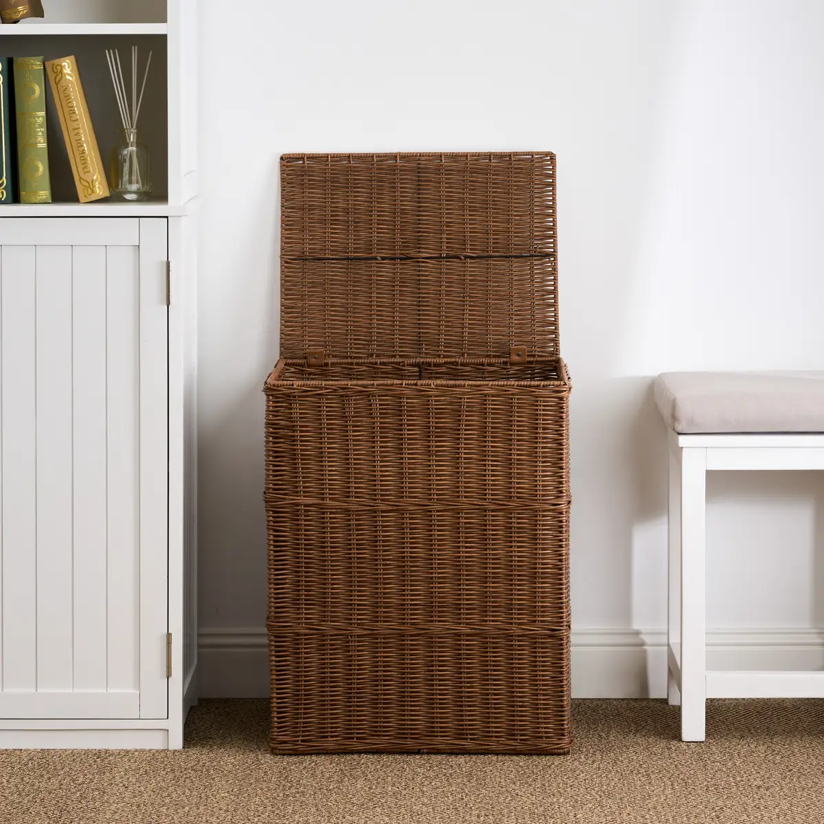 Joseph Rectangular Woven Resin Wicker Laundry Hamper - 17.3" x 13.8" x 23.6"