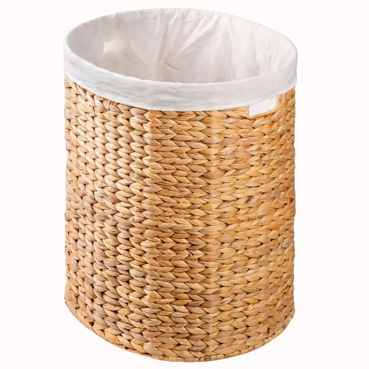 Ludmila Water Hyacinth Woven Full Oval Laundry Hamper - 17.7" x 15" x 21.7"